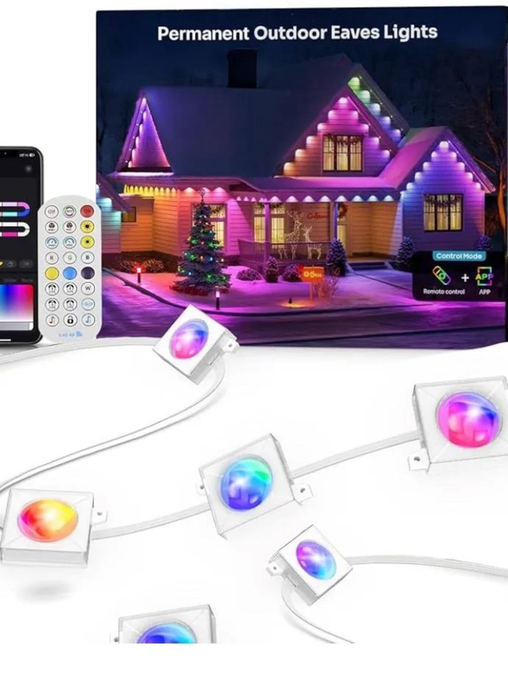 Outdoor Permanent 150FT RGB+IC LED Smart App & Remote Control 72 Scene Modes New